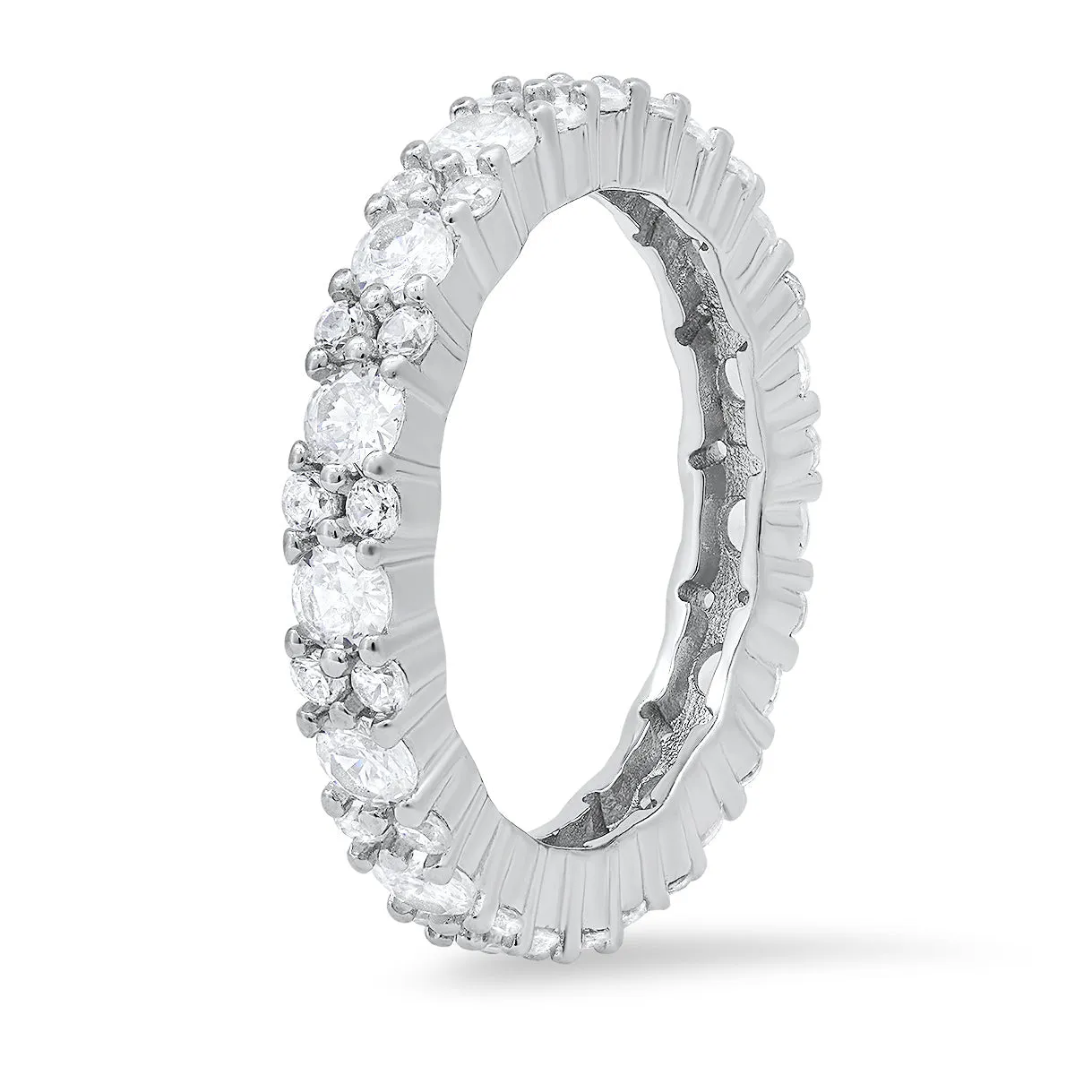 Sterling Silver Diamond CZ Eternity Band Ring sold by Charming Charlie product image thumbnail 2