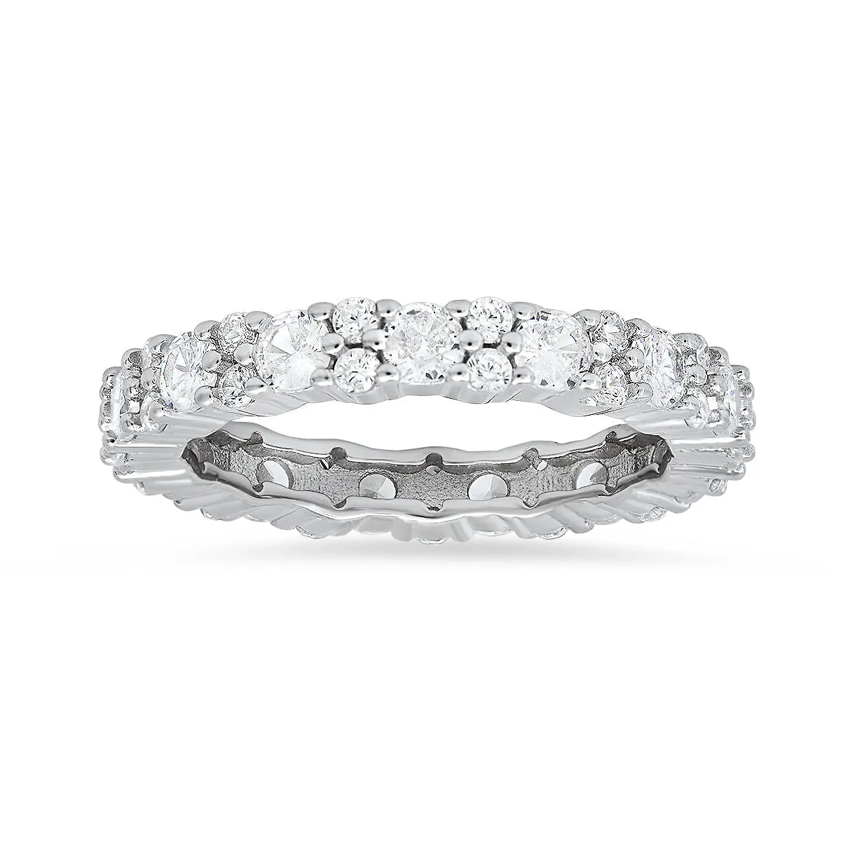 Sterling Silver Diamond CZ Eternity Band Ring sold by Charming Charlie