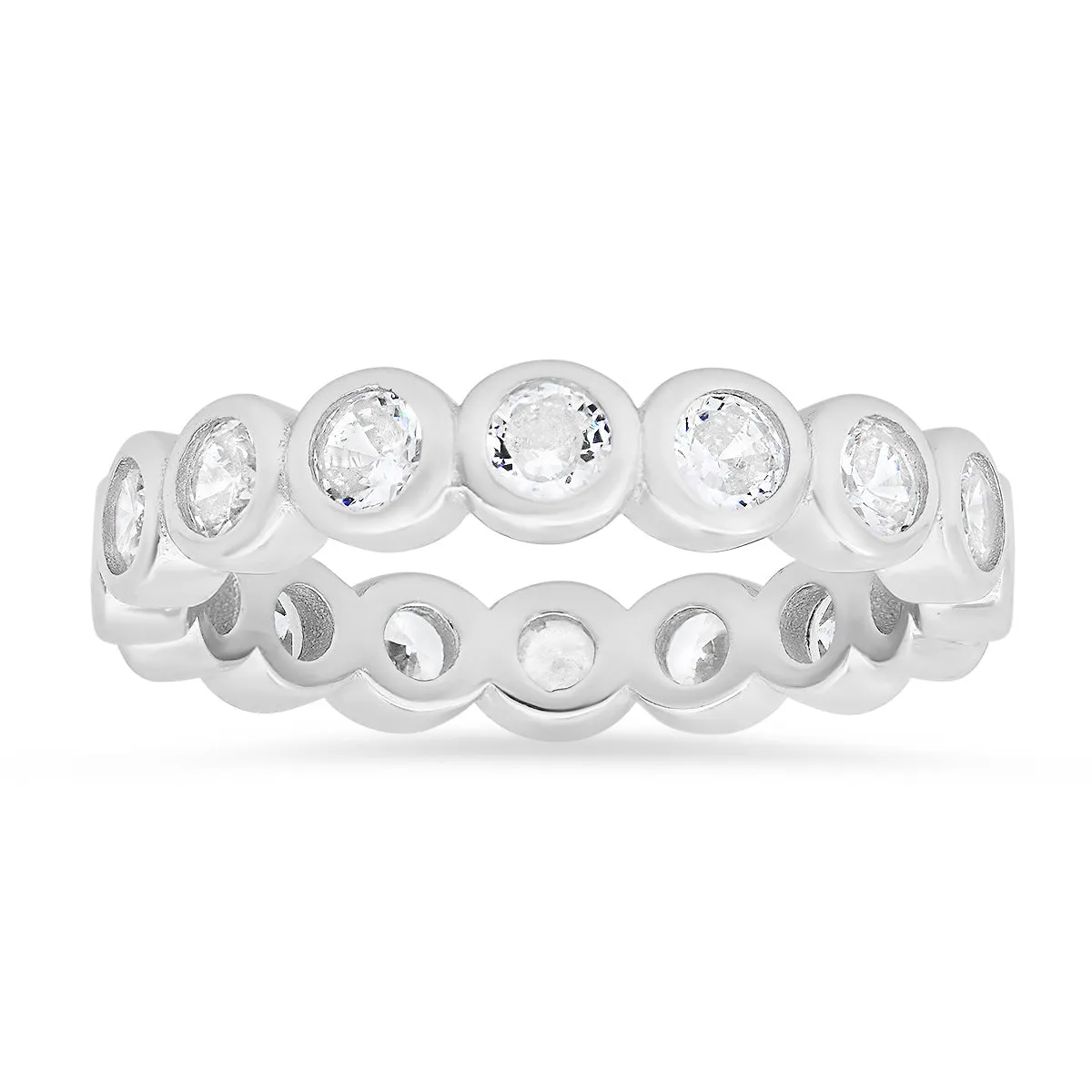 Sterling Silver Bezel-set Diamond CZ Eternity Band Ring sold by Charming Charlie product image thumbnail 2