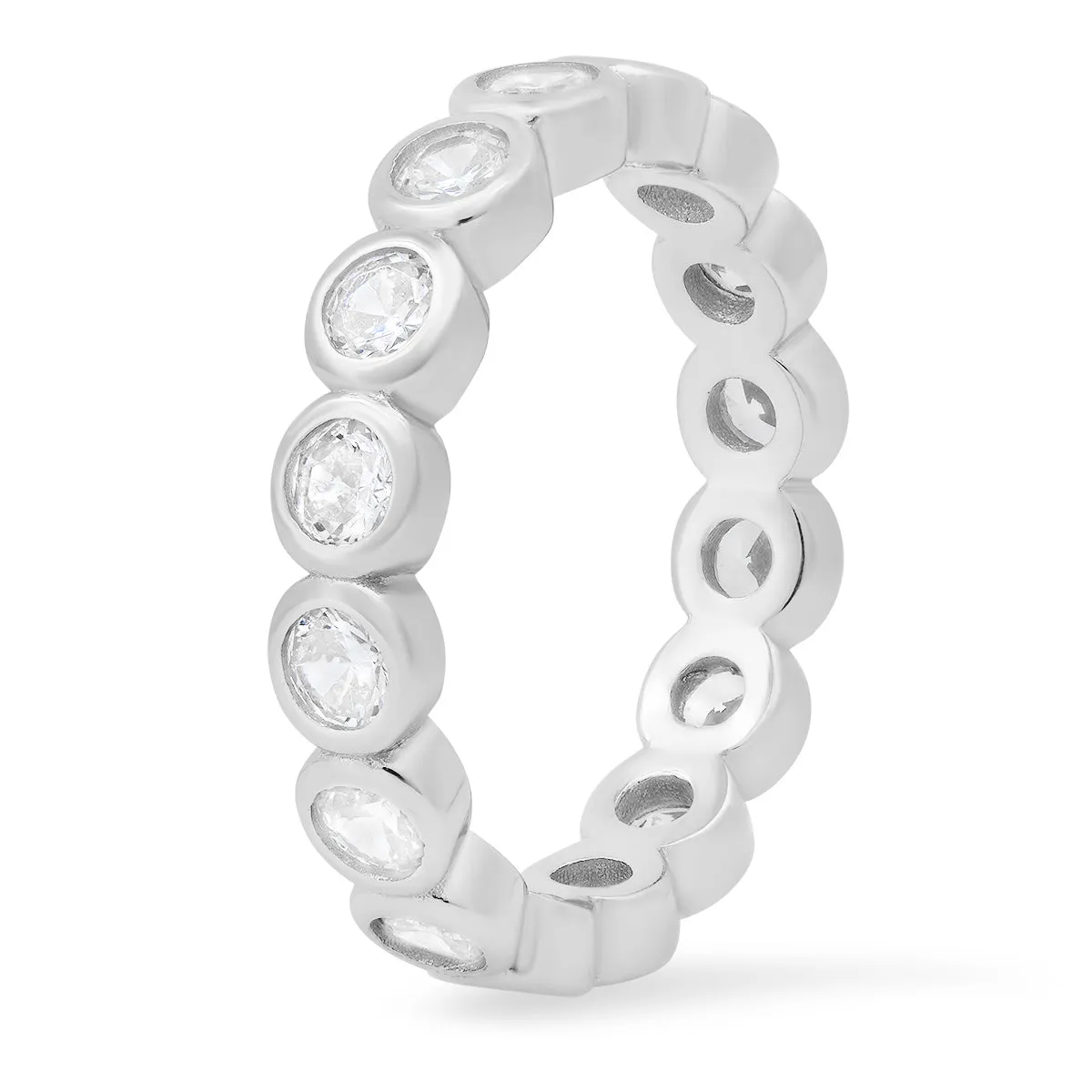 Sterling Silver Bezel-set Diamond CZ Eternity Band Ring sold by Charming Charlie product image thumbnail 4