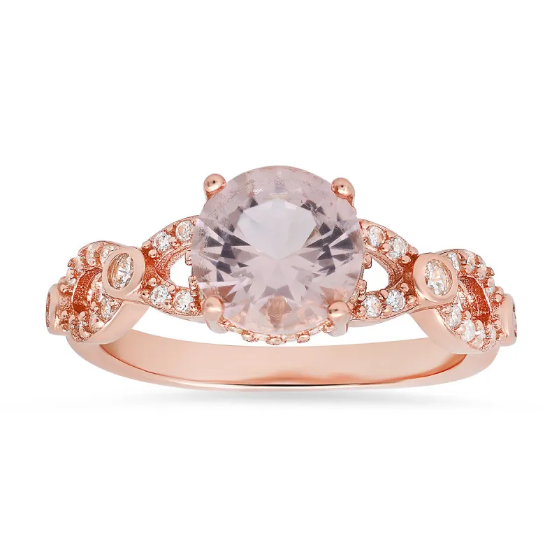 Rose Gold Over Silver Morganite Ring sold by Charming Charlie