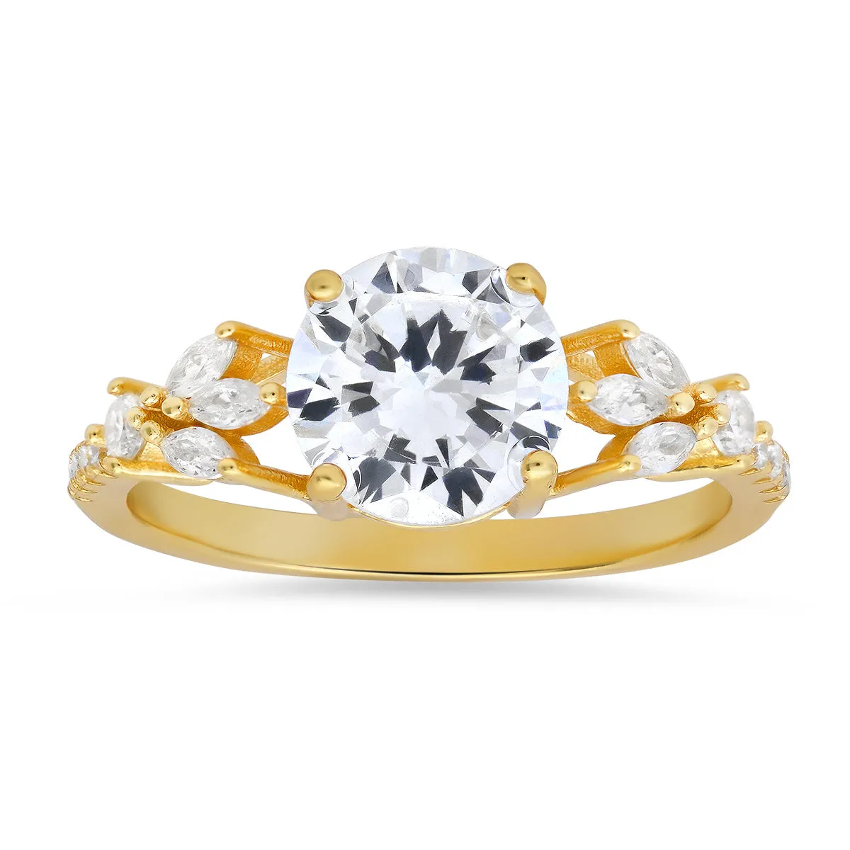 Sterling Silver Round & Marquise-cut Diamond CZ Ring sold by Charming Charlie product image thumbnail 3