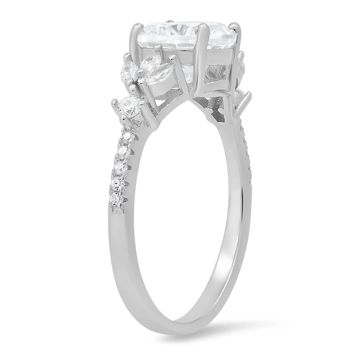 Sterling Silver Round & Marquise-cut Diamond CZ Ring sold by Charming Charlie product image thumbnail 4