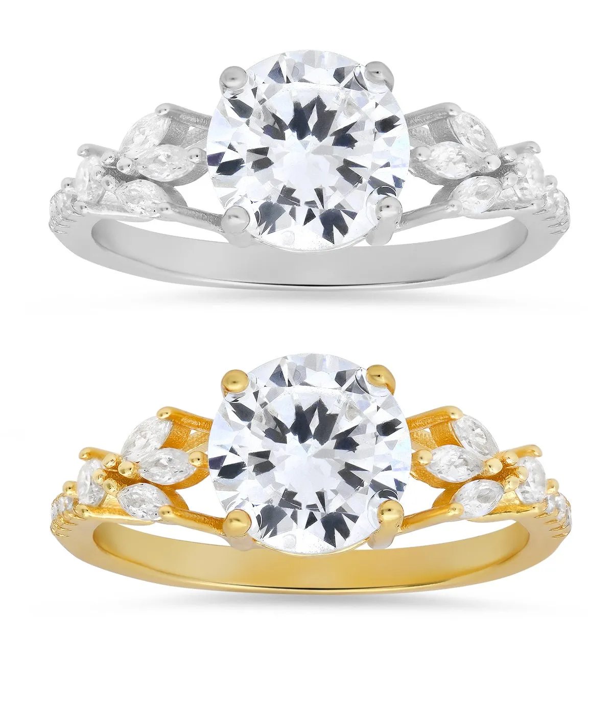 Sterling Silver Round & Marquise-cut Diamond CZ Ring sold by Charming Charlie