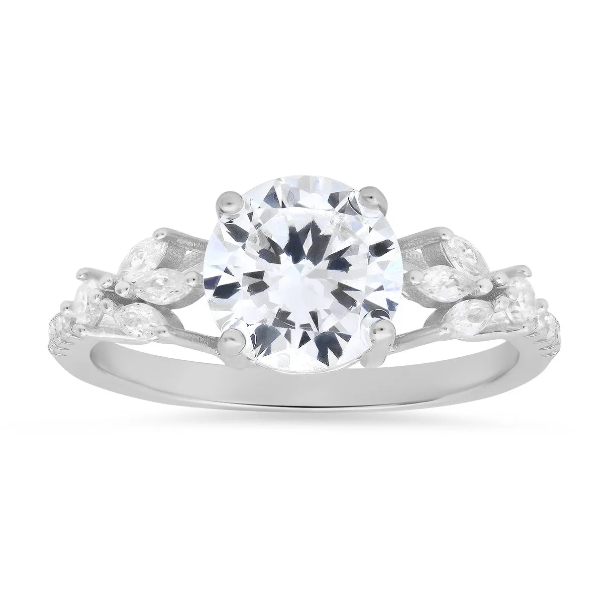 Sterling Silver Round & Marquise-cut Diamond CZ Ring sold by Charming Charlie product image thumbnail 2