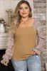 Plus Size Floral Square Neck Flounce Sleeve Blouse sold by Charming Charlie