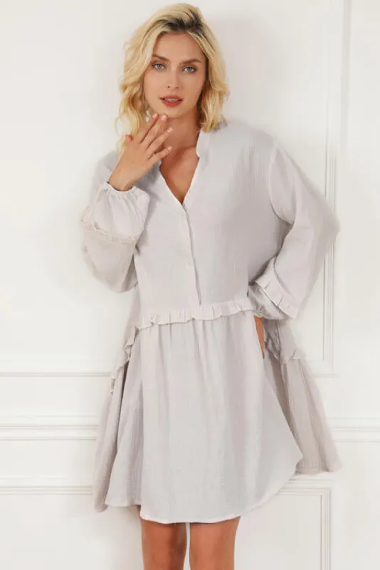 Notched Balloon Sleeve Mini Dress sold by Charming Charlie