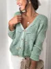 Openwork Button Up Long Sleeve Cardigan sold by Charming Charlie