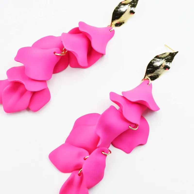 Dangle Petals Neon Pink sold by Charming Charlie