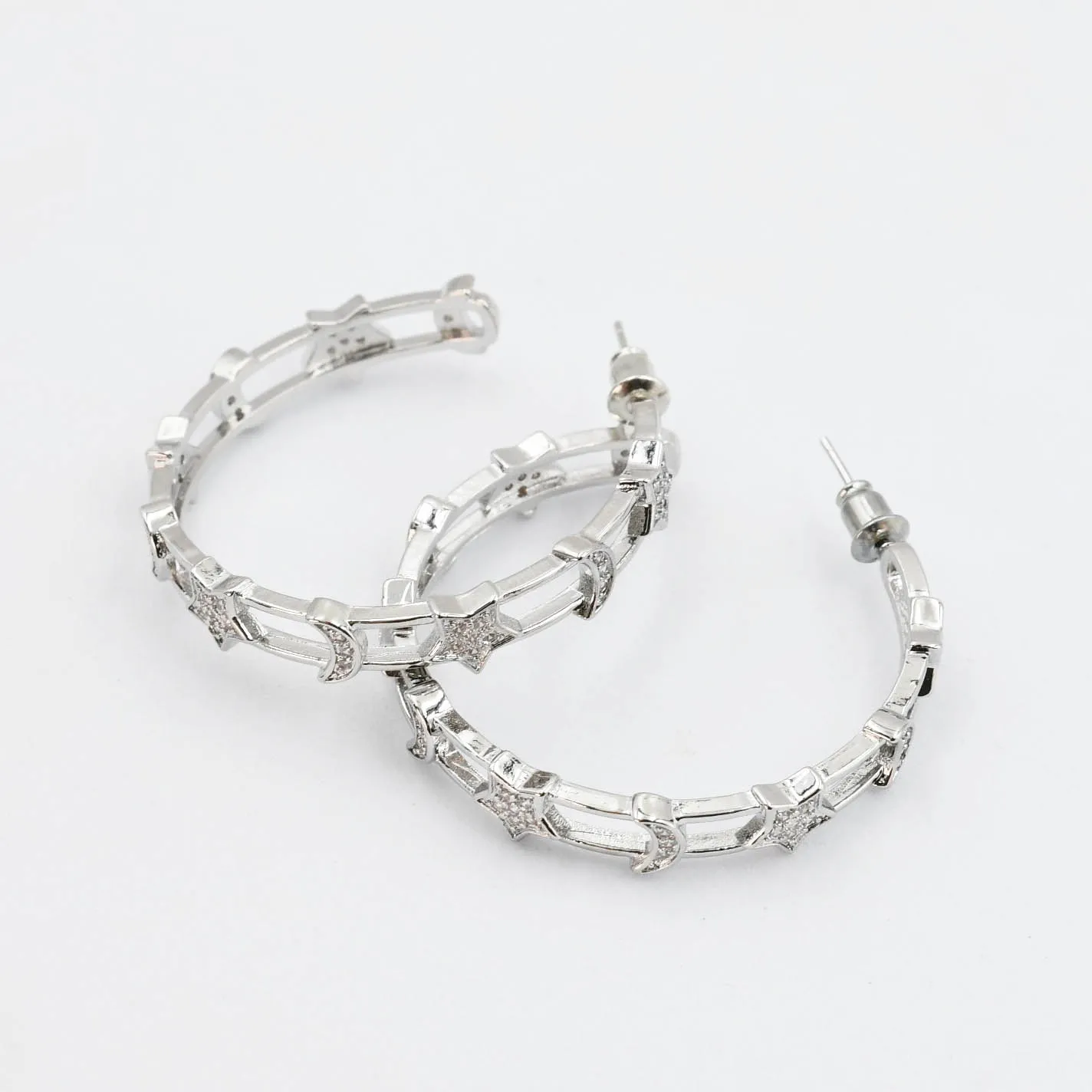 Star Moon Silver Hoop sold by Charming Charlie product image thumbnail 2