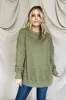 Drop Shoulder Ribbed Trim Oversized Sweatshirt sold by Charming Charlie
