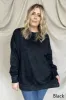 Drop Shoulder Ribbed Trim Oversized Sweatshirt sold by Charming Charlie
