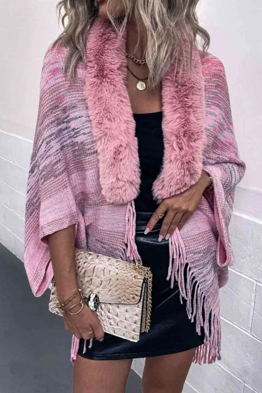 Open Front Fringe Hem Poncho sold by Charming Charlie