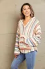 Striped Hooded Sweater with Kangaroo Pocket sold by Charming Charlie