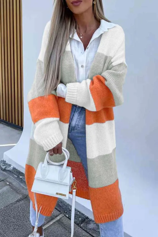 Color Block Open Front Duster Cardigan sold by Charming Charlie