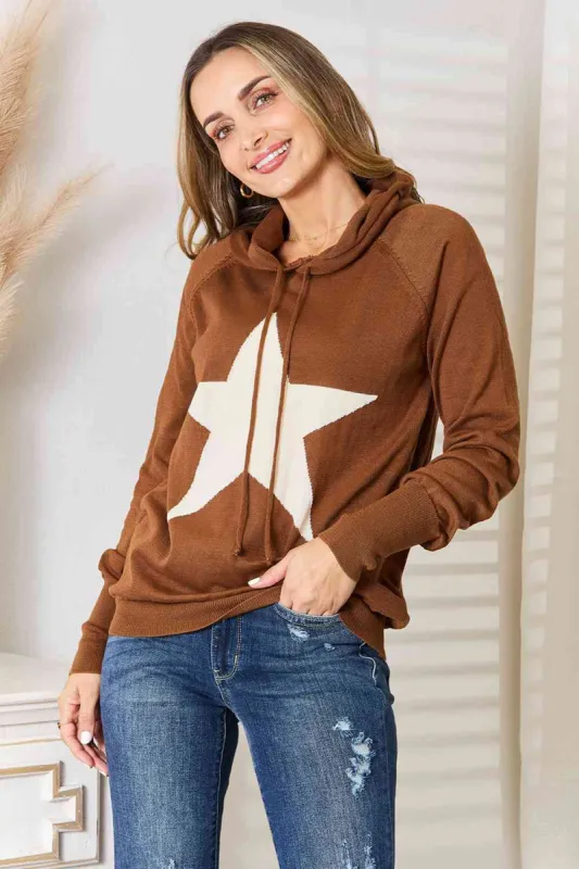 Heimish Full Size Star Graphic Hooded Sweater sold by Charming Charlie