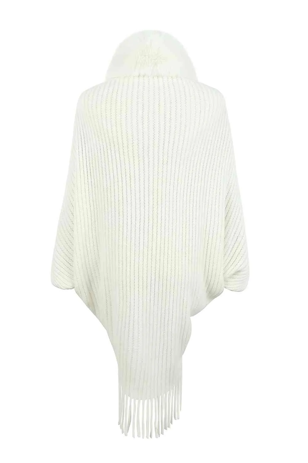 Fringe Detail Long Sleeve Ribbed Poncho sold by Charming Charlie product image thumbnail 5