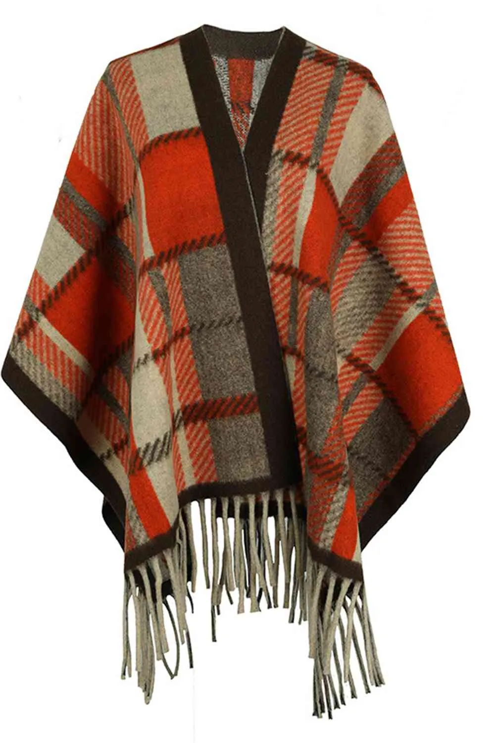 Cloak Sleeve Fringe Detail Poncho sold by Charming Charlie product image thumbnail 4
