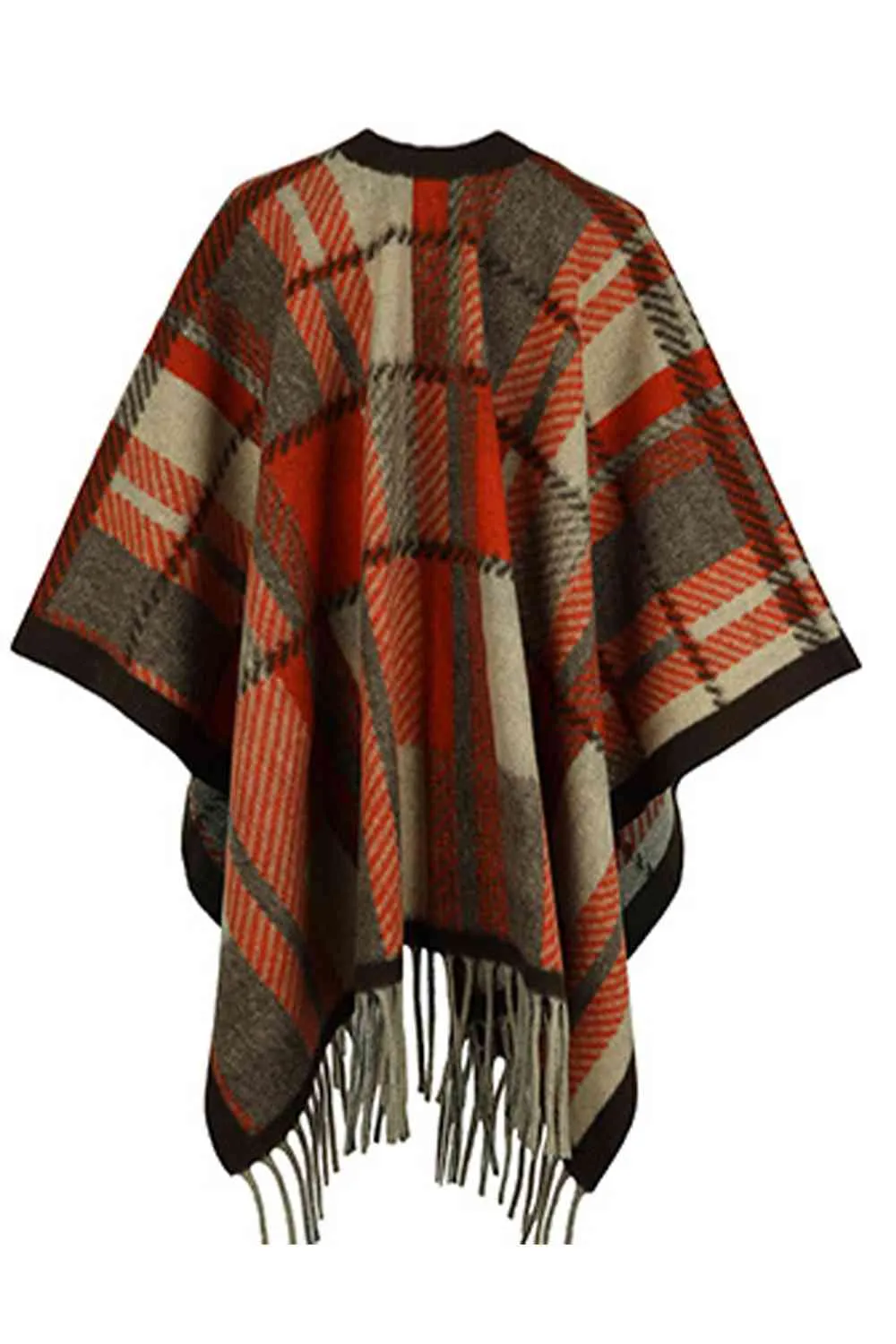 Cloak Sleeve Fringe Detail Poncho sold by Charming Charlie product image thumbnail 5