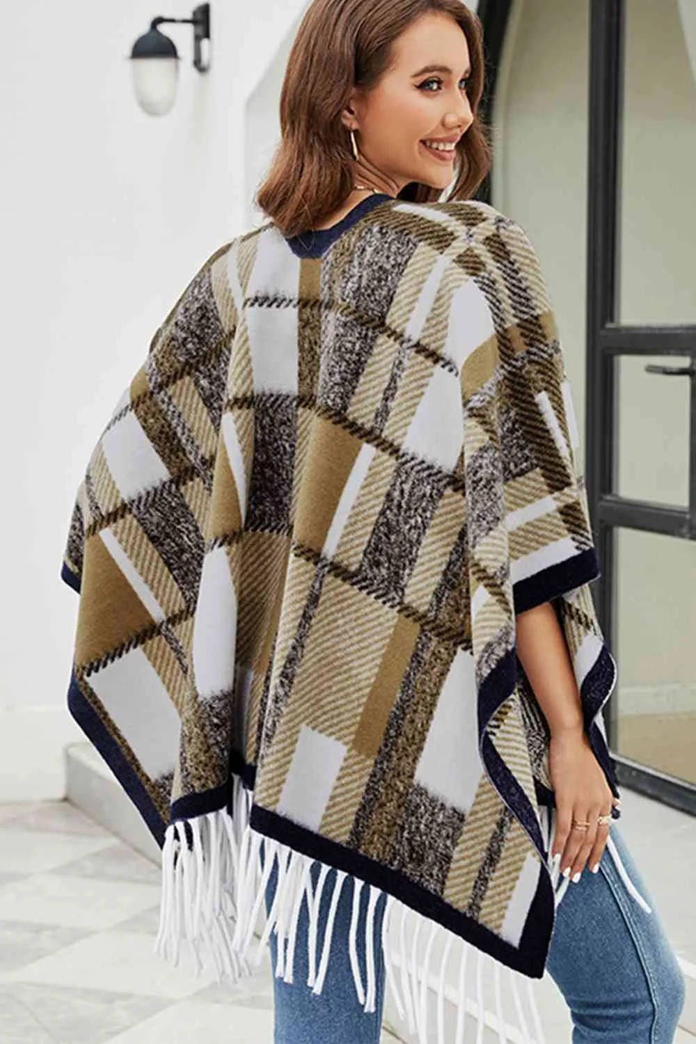 Cloak Sleeve Fringe Detail Poncho sold by Charming Charlie product image thumbnail 2