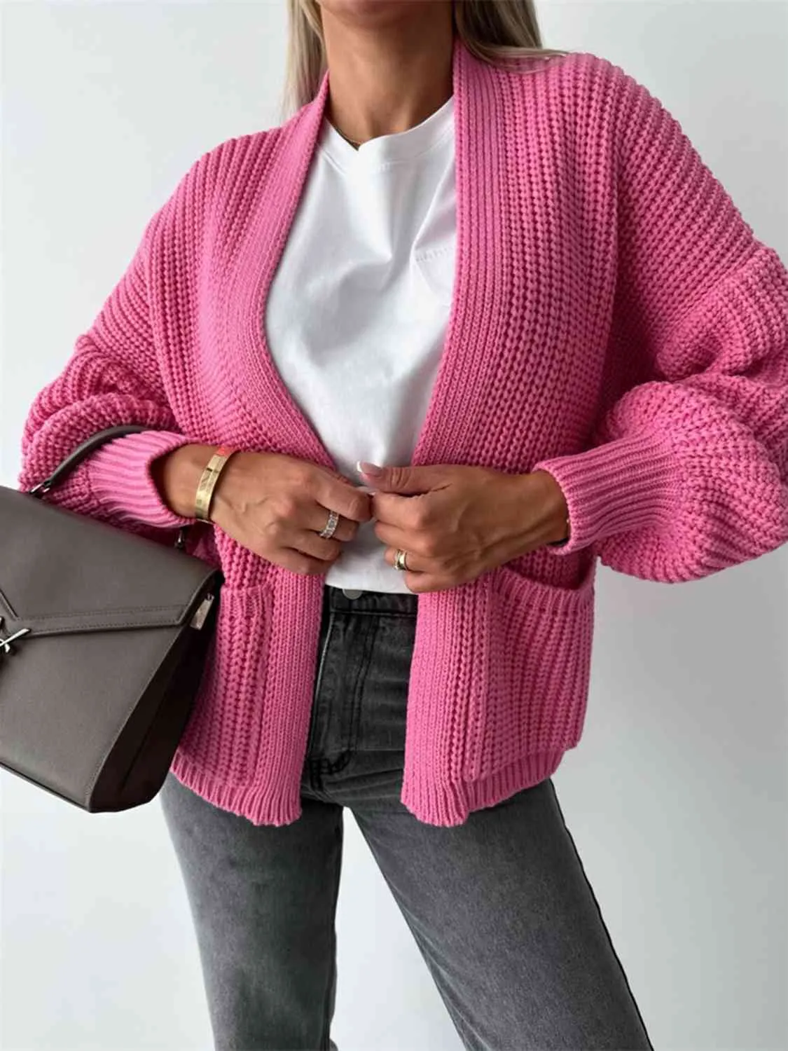 Open Front Dropped Shoulder Cardigan sold by Charming Charlie product image thumbnail 4