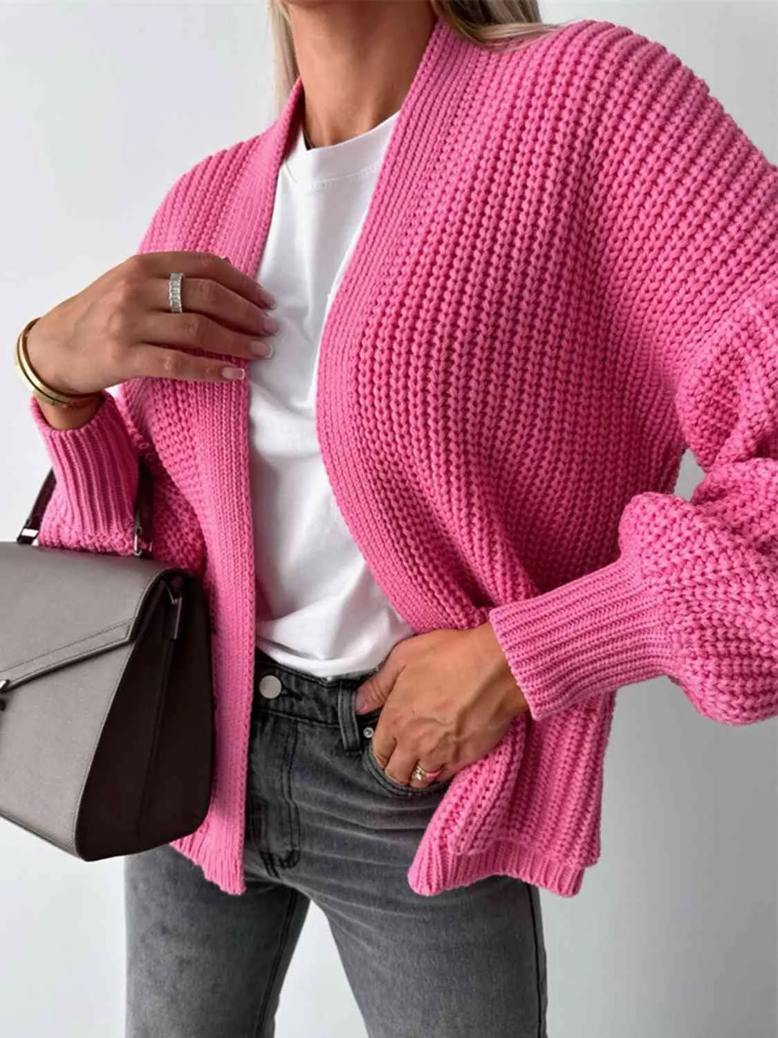 Open Front Dropped Shoulder Cardigan sold by Charming Charlie product image thumbnail 5