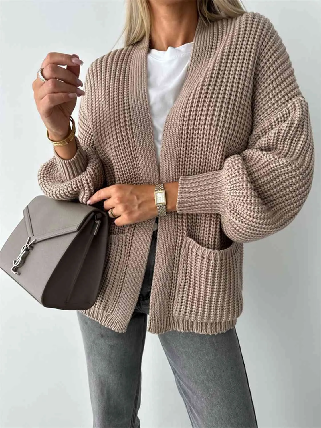 Open Front Dropped Shoulder Cardigan sold by Charming Charlie product image thumbnail 2