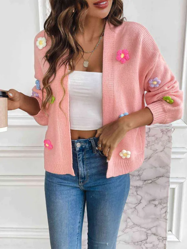 Floral Long Sleeve Open Front Cardigan sold by Charming Charlie
