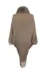 Striped Fringe Detail Long Sleeve Poncho sold by Charming Charlie