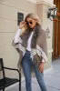 Striped Fringe Detail Long Sleeve Poncho sold by Charming Charlie