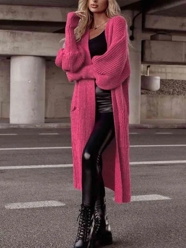 Lantern Sleeve Pocketed Cardigan sold by Charming Charlie