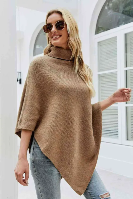 Turtleneck Buttoned Poncho sold by Charming Charlie