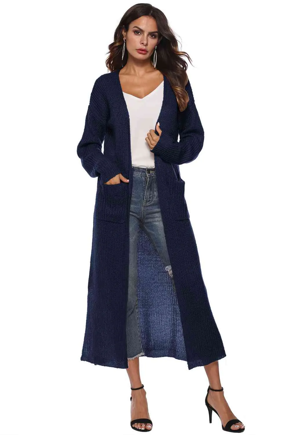 Long Sleeve Open Front Buttoned Cardigan sold by Charming Charlie product image thumbnail 4