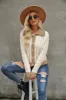 Contrast Collared Neck Cable-Knit Cardigan sold by Charming Charlie