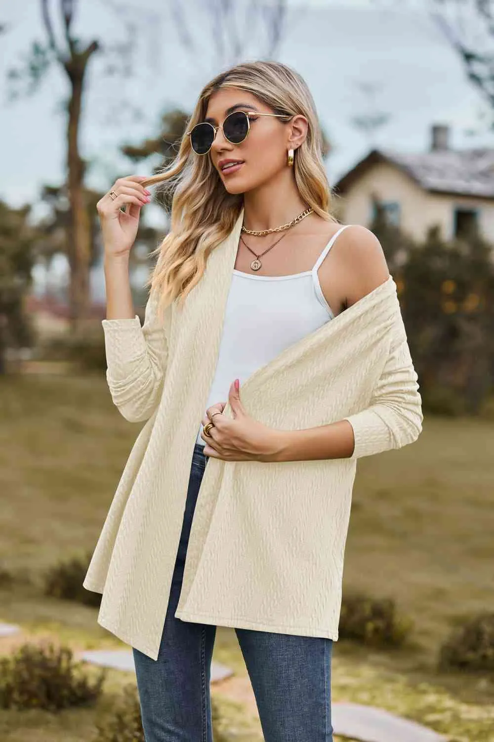 Open Front Long Sleeve Cardigan sold by Charming Charlie product image thumbnail 3