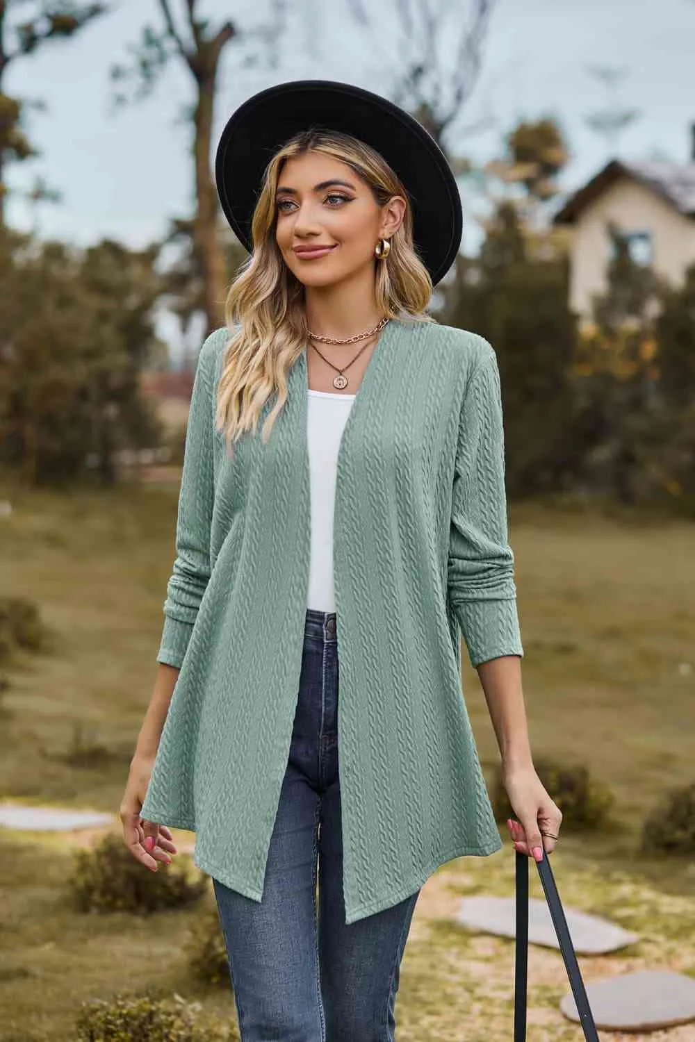 Open Front Long Sleeve Cardigan sold by Charming Charlie product image thumbnail 4
