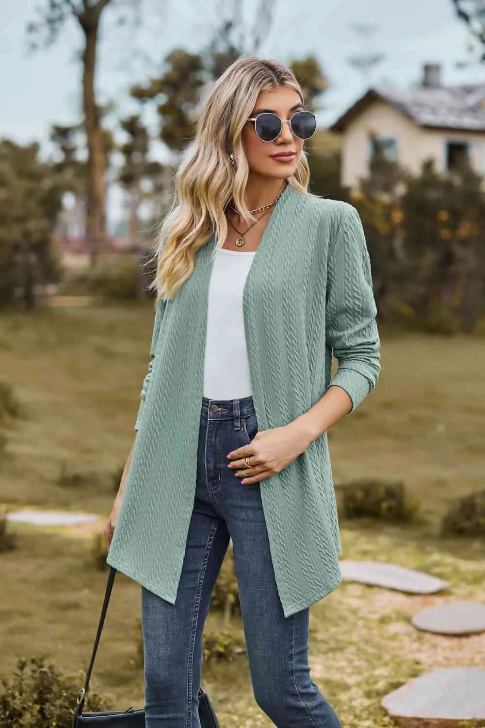 Open Front Long Sleeve Cardigan sold by Charming Charlie product image thumbnail 5