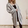Cable-Knit Open Front Dropped Shoulder Cardigan sold by Charming Charlie