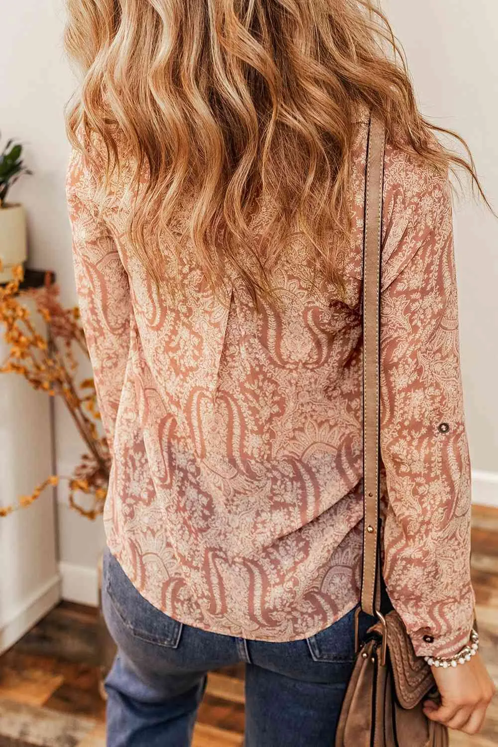 Printed Button Up Collared Neck Shirt with Pockets sold by Charming Charlie product image thumbnail 2