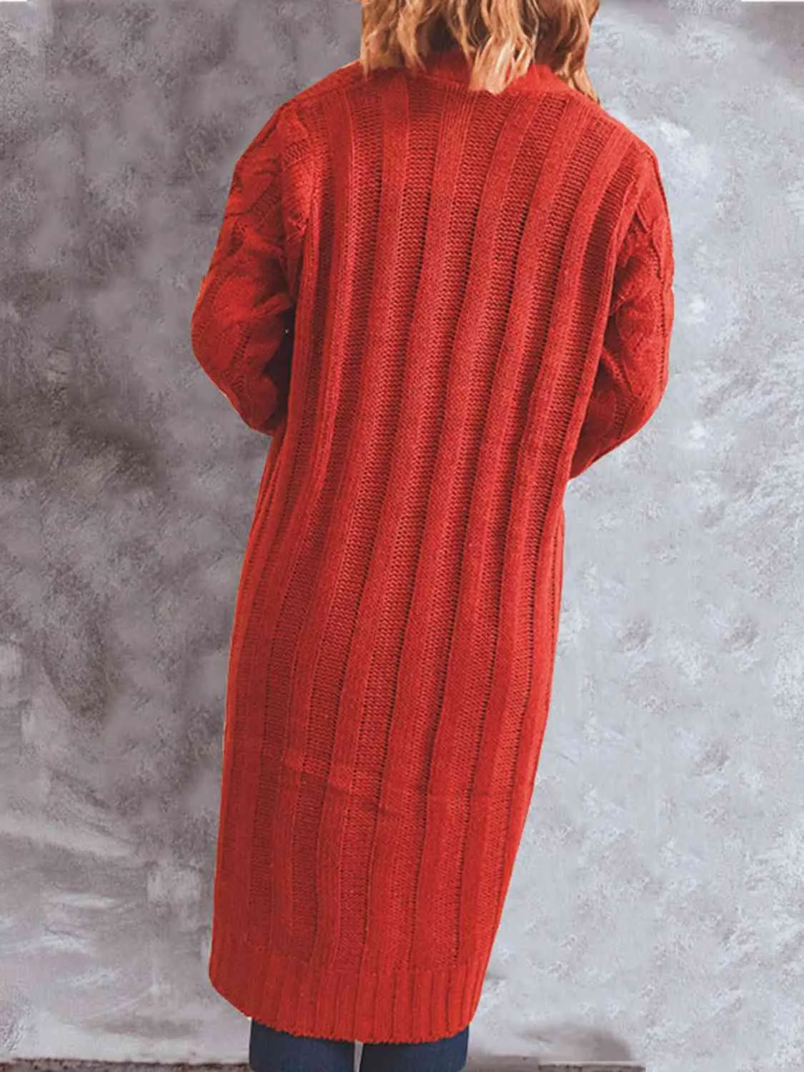 Button Up Cable-Knit Cardigan with Pockets sold by Charming Charlie product image thumbnail 3