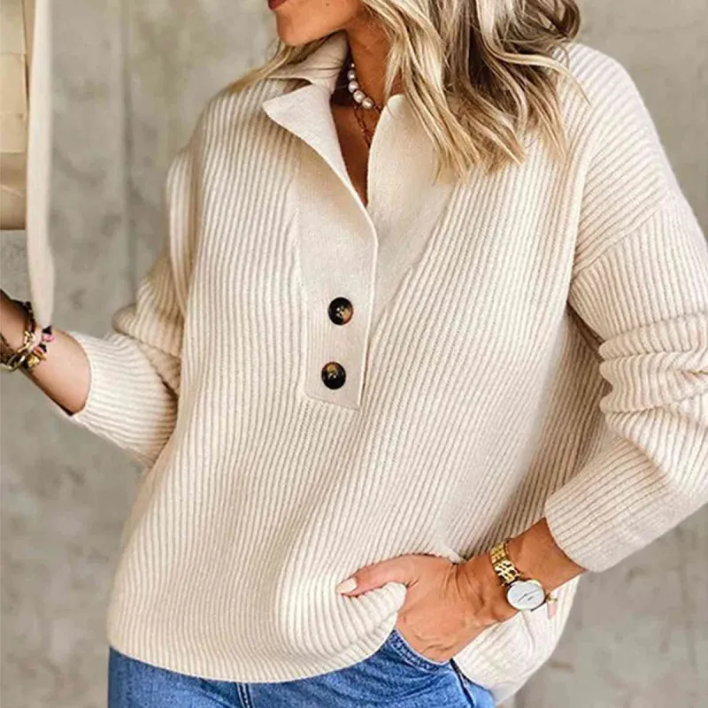 Collared Neck Rib-Knit Top sold by Charming Charlie