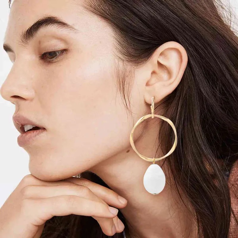 Alloy & Rhinestone Hoop Drop Earrings sold by Charming Charlie