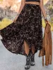 Printed Ruffled Midi Skirt sold by Charming Charlie