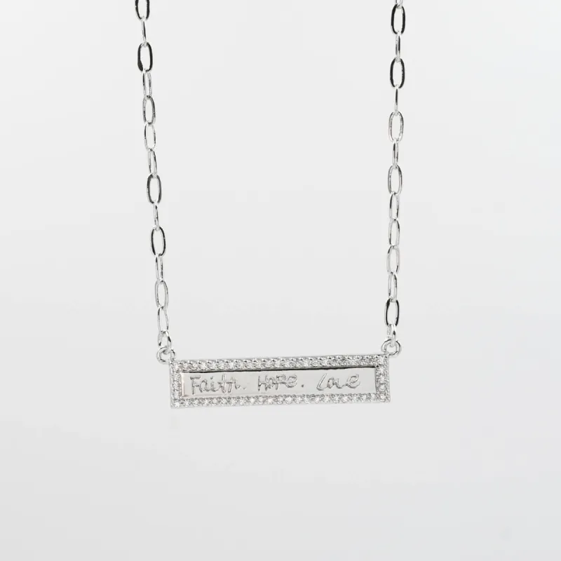 Silver Faith Hope Love Necklace sold by Charming Charlie