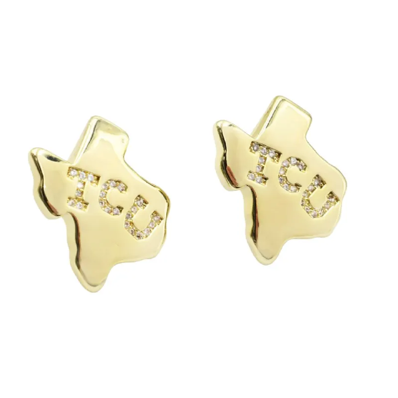 TCU Map Earrings Gold sold by Charming Charlie