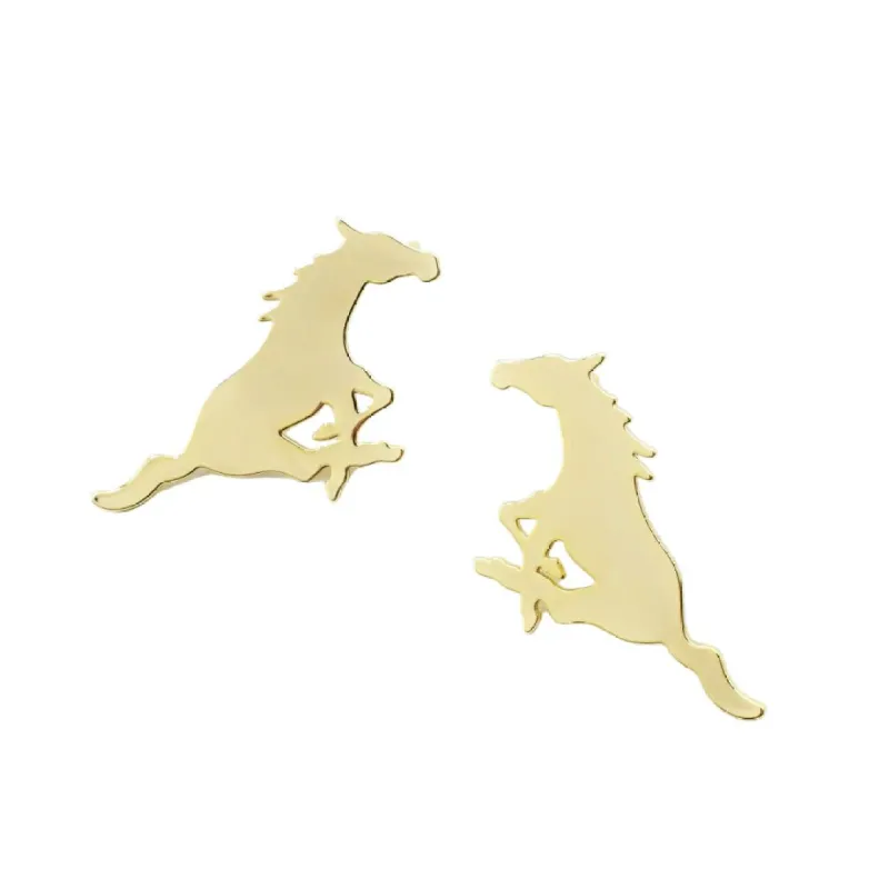 SMU Pony Shaped Earrings Gold sold by Charming Charlie