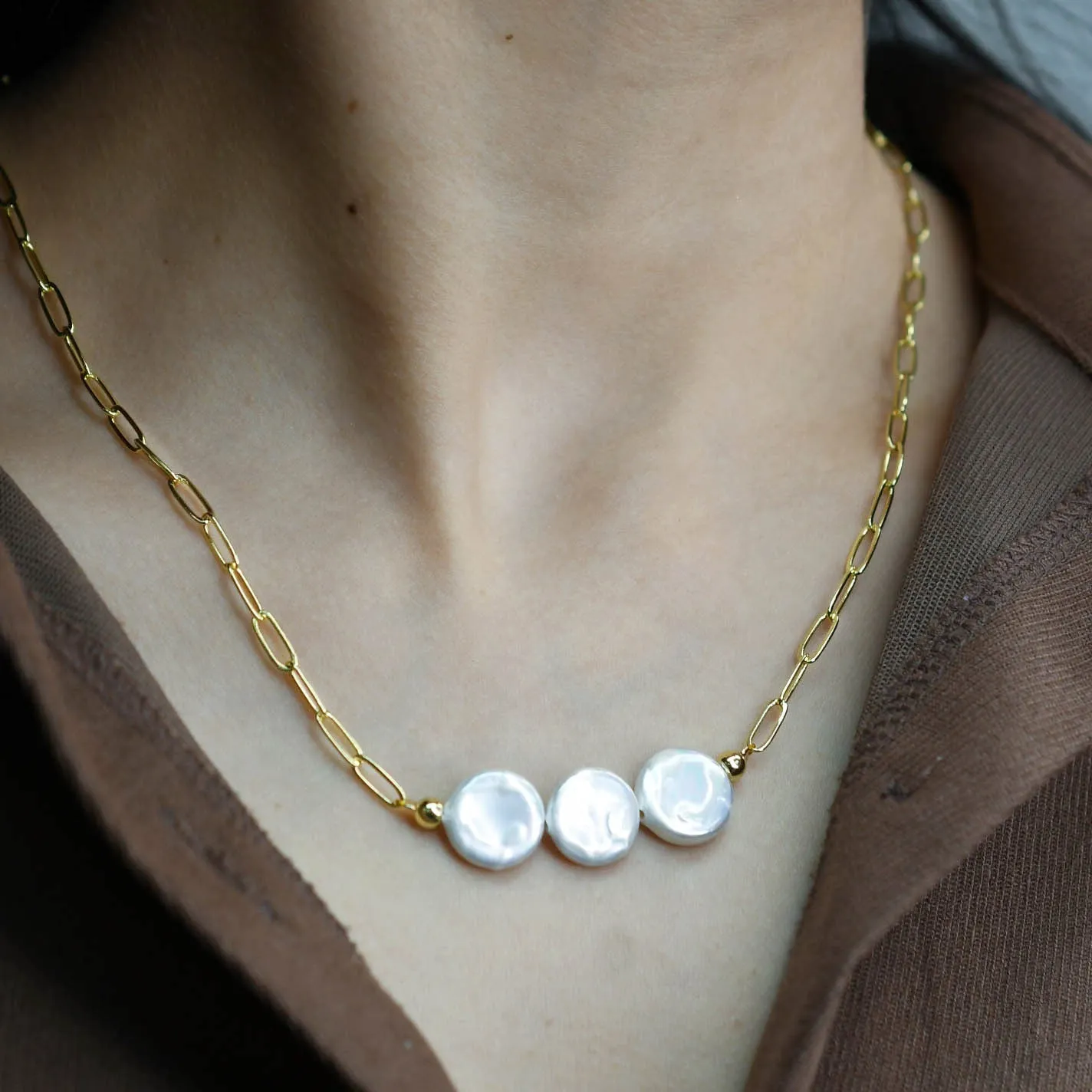 Triple Pearl Necklace sold by Charming Charlie product image thumbnail 3