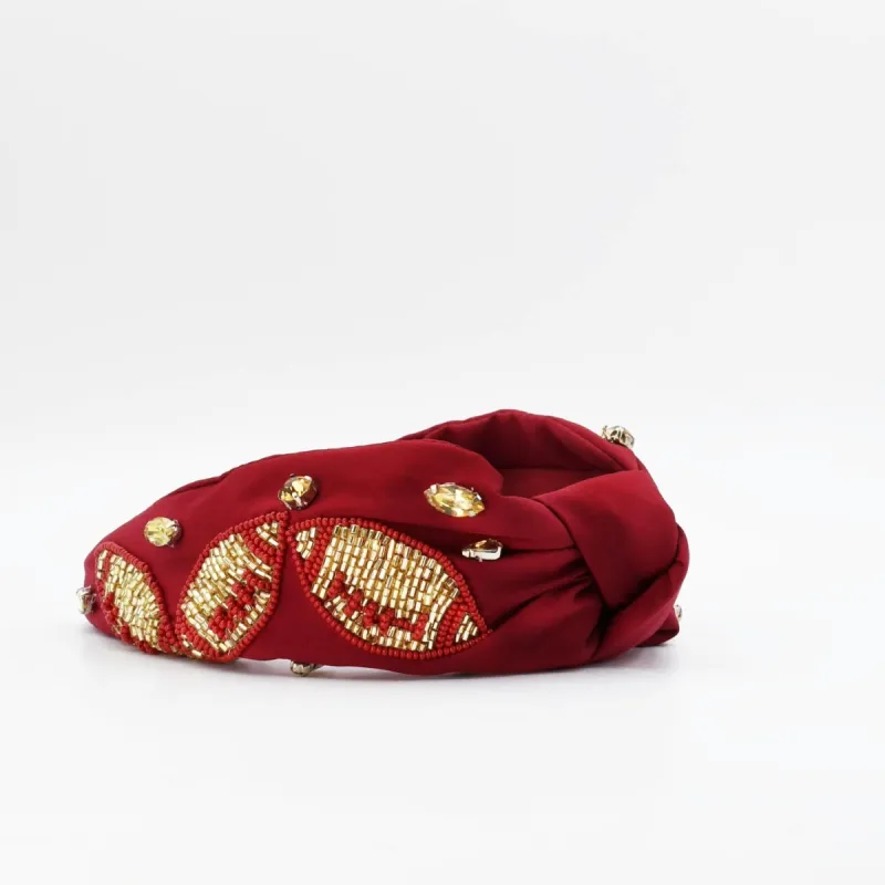 Maroon/Gold Football Headband sold by Charming Charlie