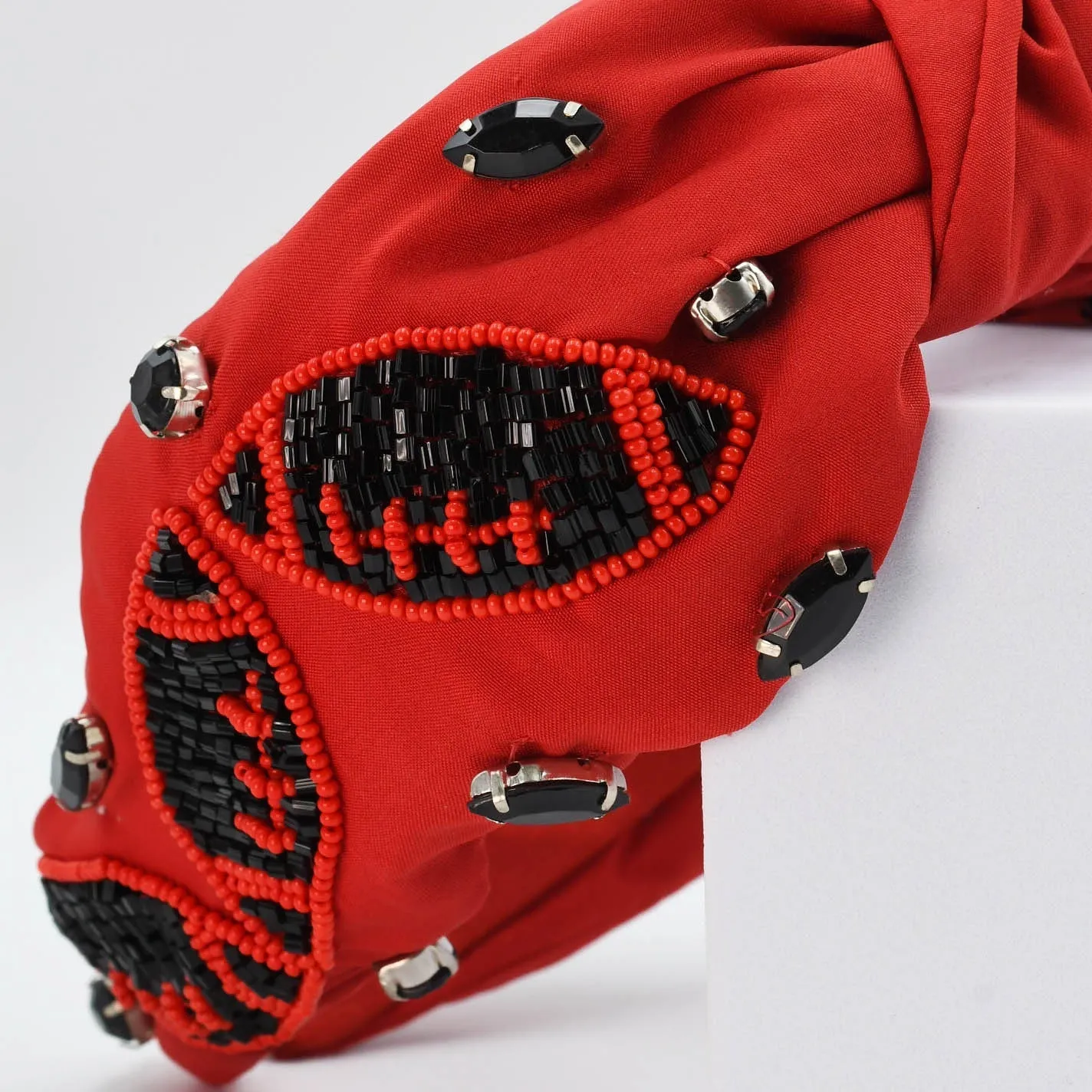 Black/Red Football Headband sold by Charming Charlie product image thumbnail 2