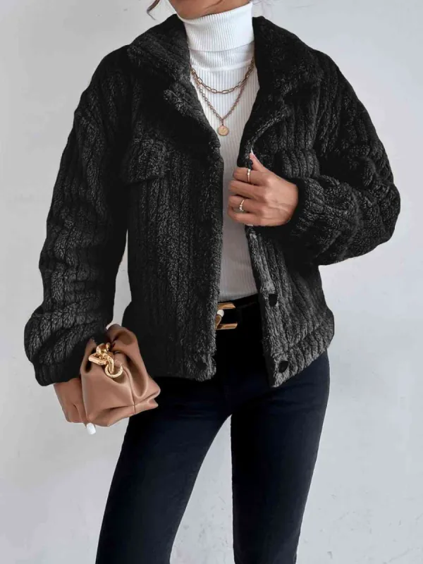 Collared Neck Drop Shoulder Jacket sold by Charming Charlie